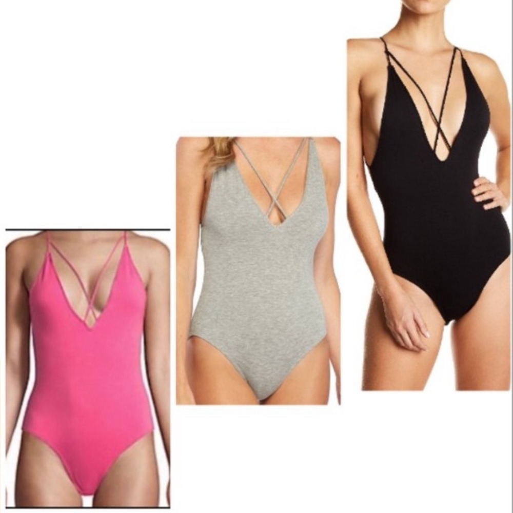 Sam Edelman Strappy Plunge Bodysuit - Picture 1 of 5